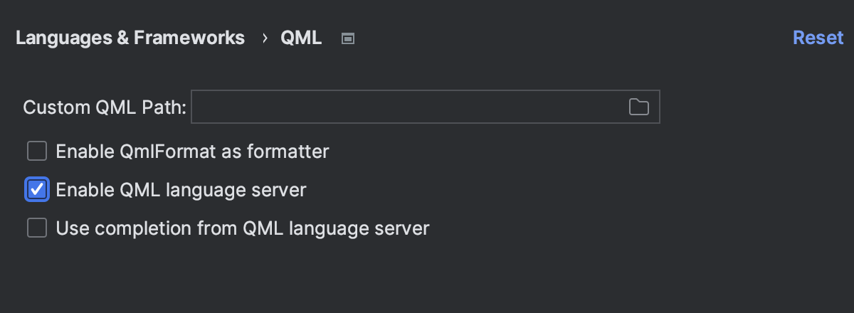 QML settings