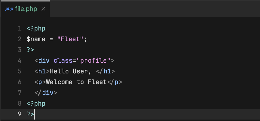 Fleet 1.15: HTML highlighting in php files