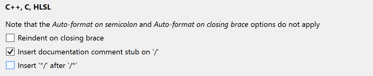 Auto-insertion of the closing comment