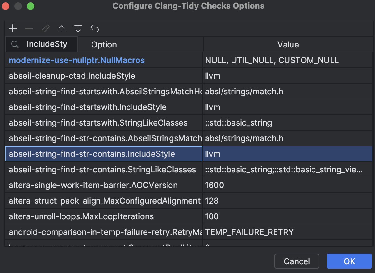 Clang-Tidy options reworked