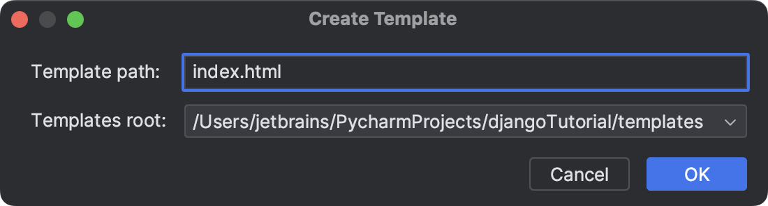 Creating the template file