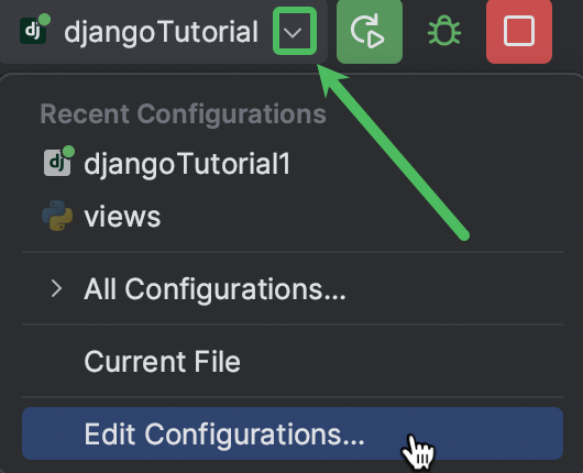 Modification de la configuration d'exécution