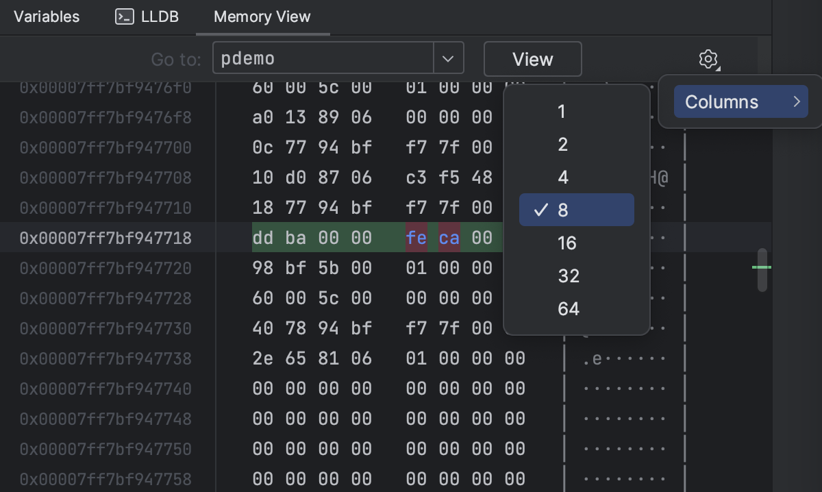 Memory view updates