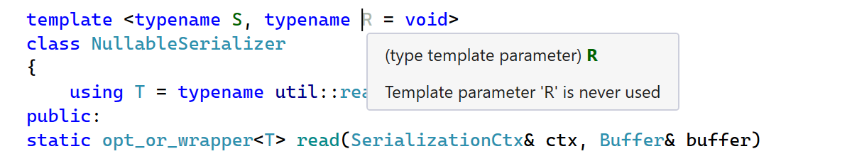 Unused template parameter
