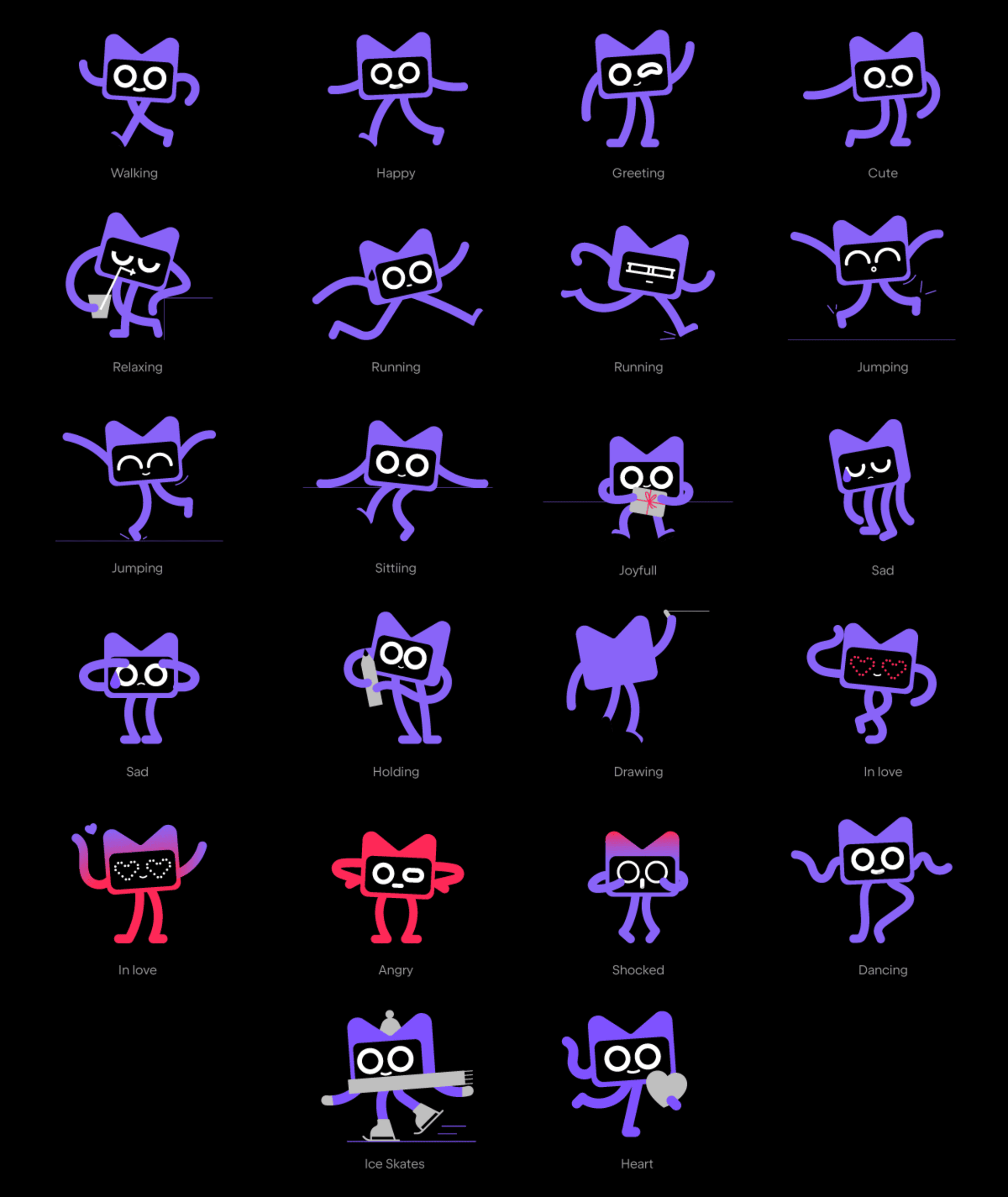 Kotlin 新设计的充满各种表情的吉祥物