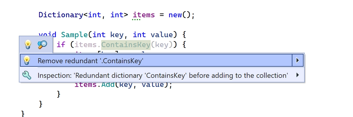 To remove a Contains(item) check before adding the item into HashSet or other collections implementing the ISet interface