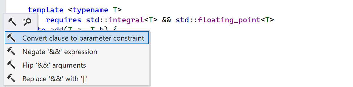 Convert clause to parameter constraint