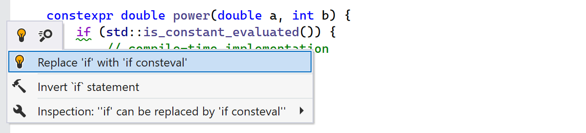 Consteval inspection in ReSharper C++