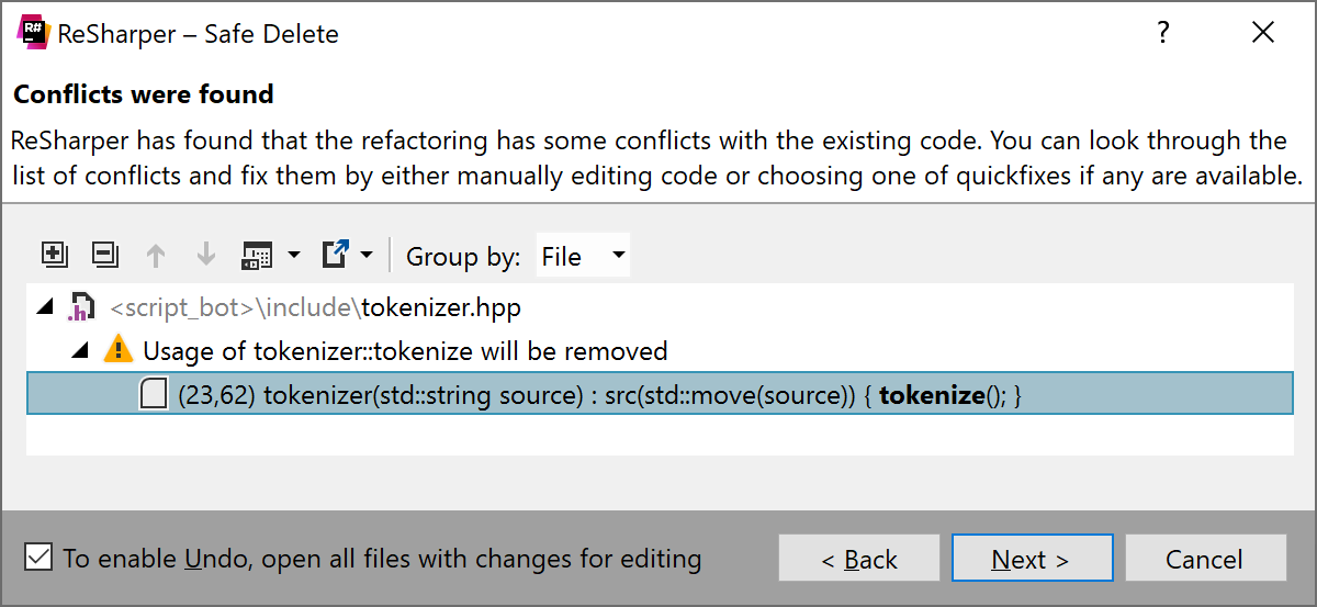 Safe Delete refactoring