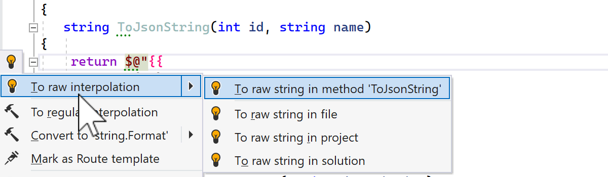 Use raw string inspection in ReSharper 2023.2