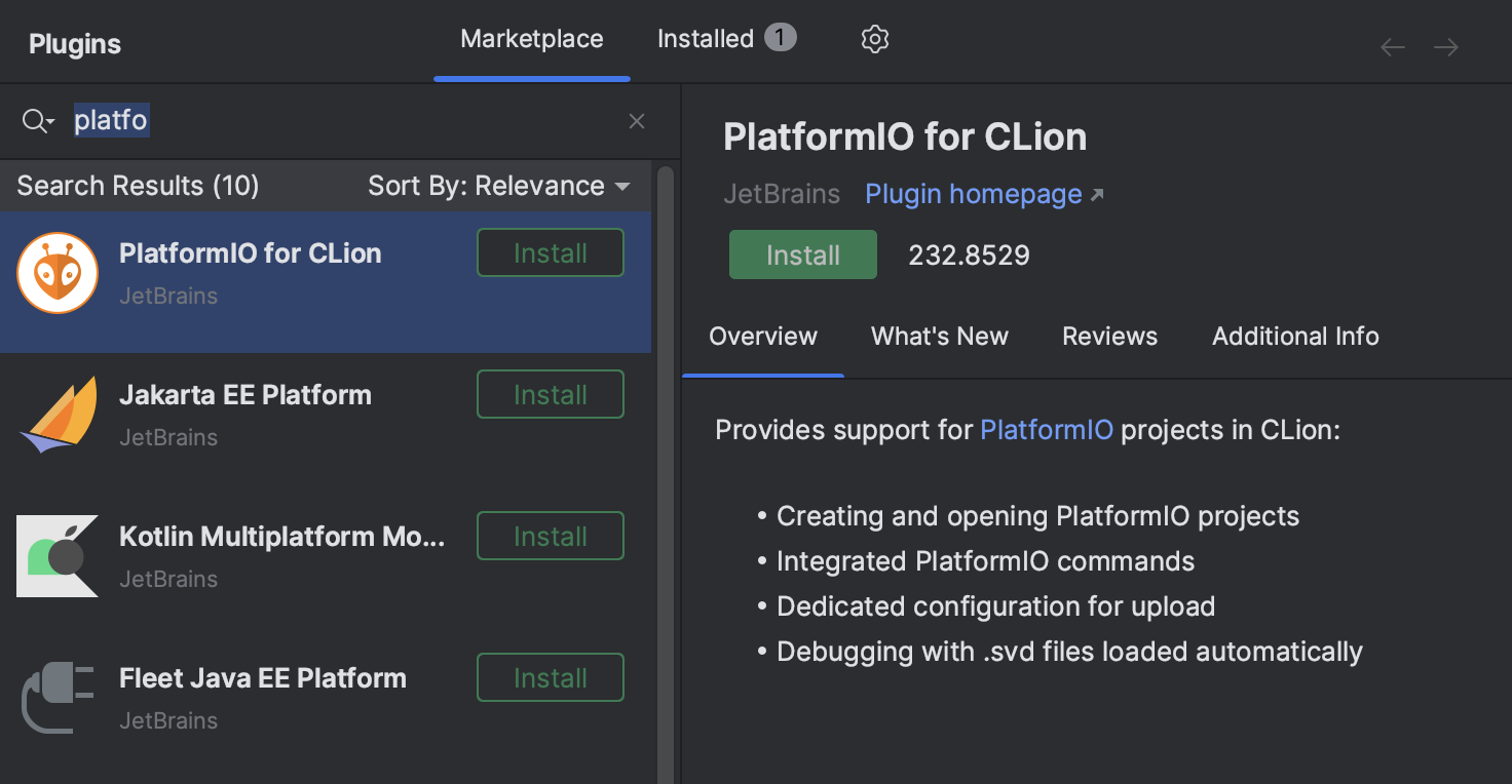 Platformio plugin