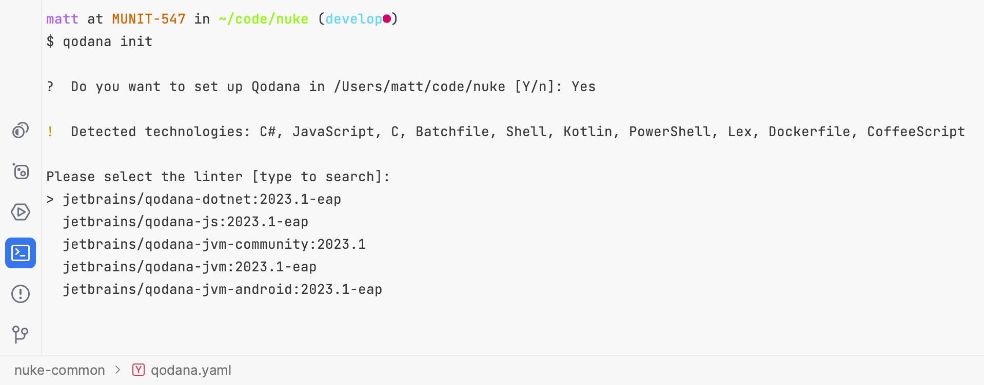 Qodana Initialization