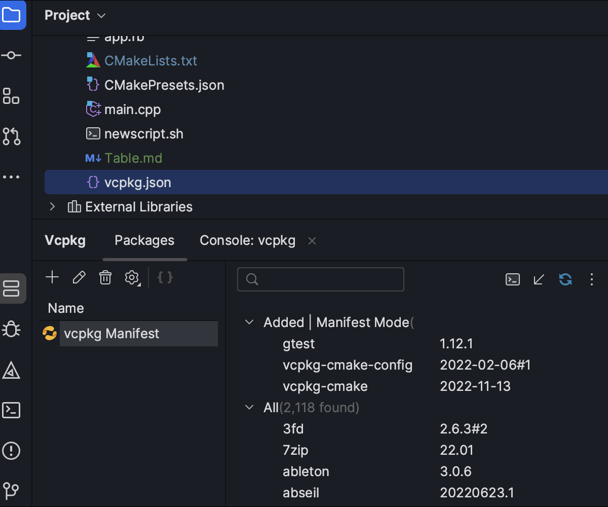 vcpkg modes switch