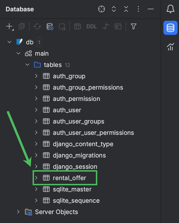 Exploring the database structure