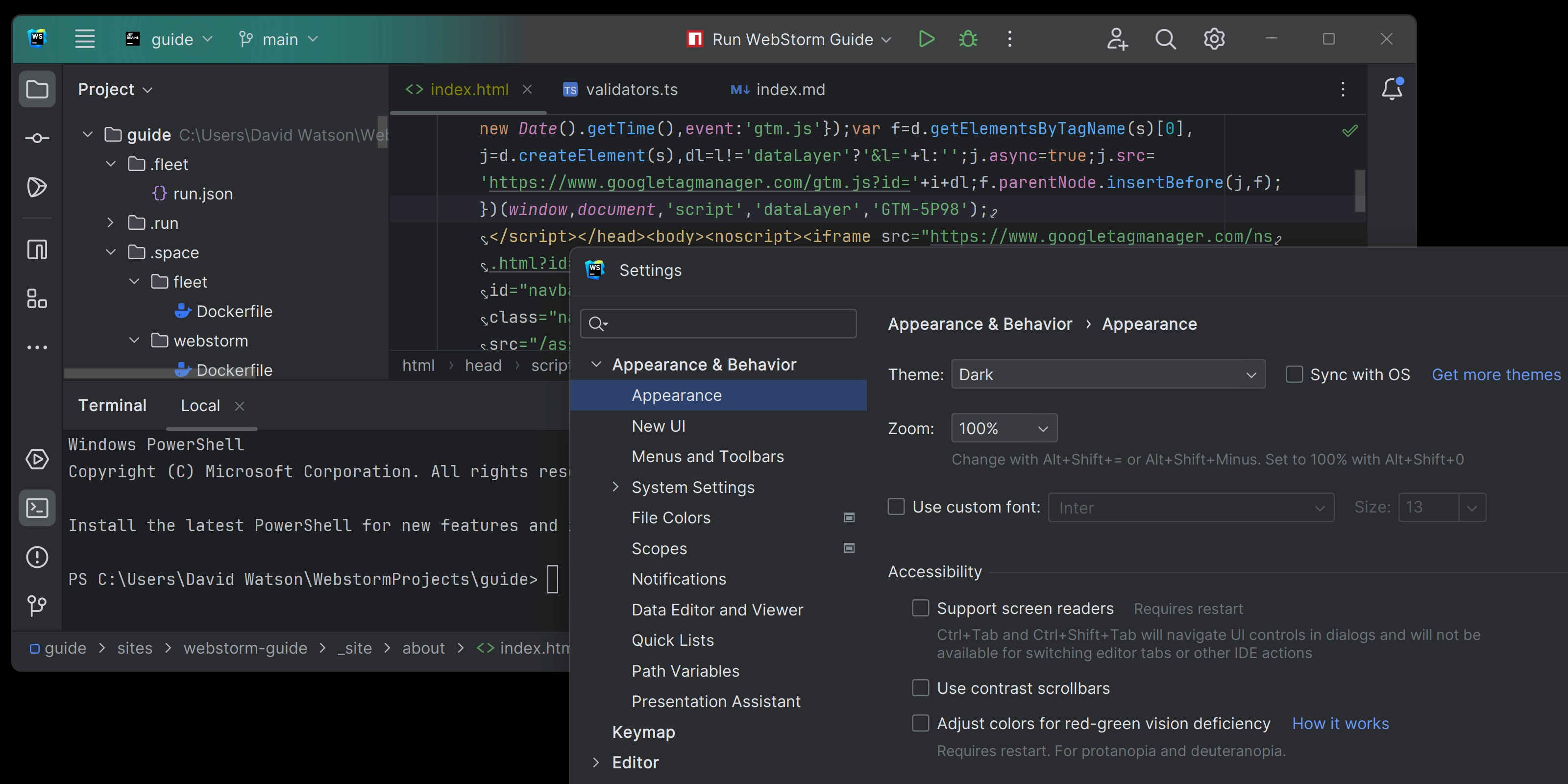 webstorm theme differentiate