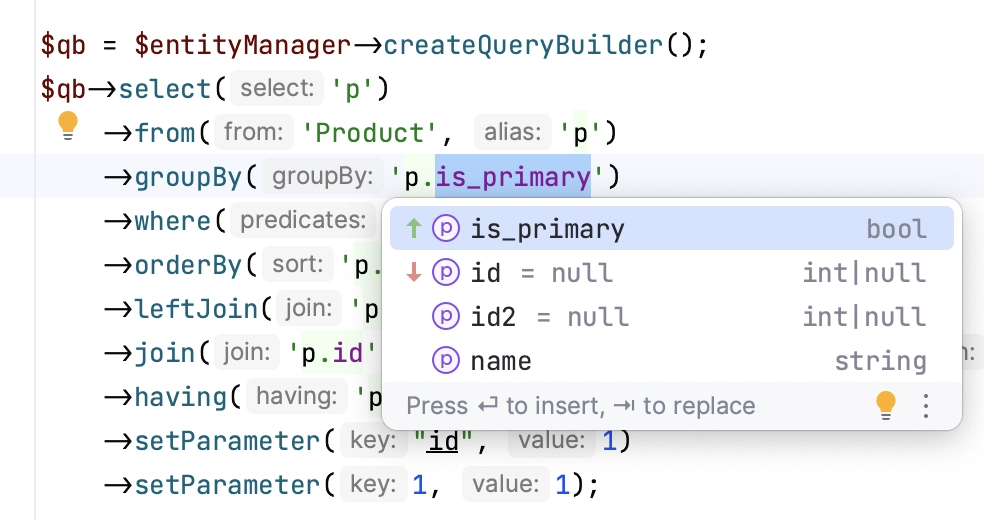 Doctrine Query Language support inside QueryBuilder