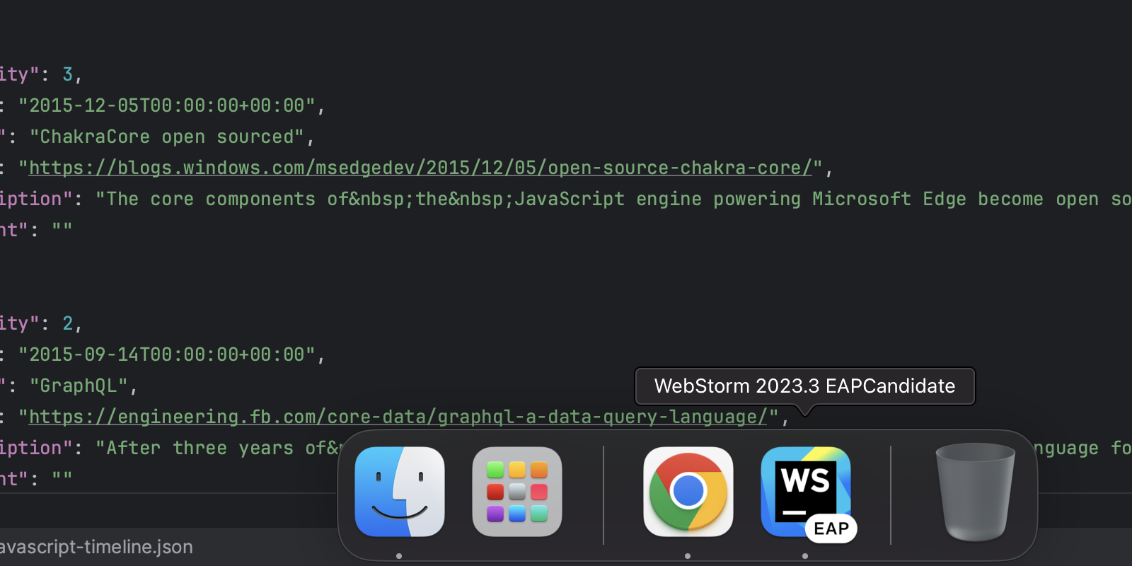 Showing the new WebStorm Icon on macOS