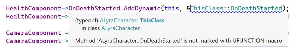 Method is not marked with the UFUNCTION macro