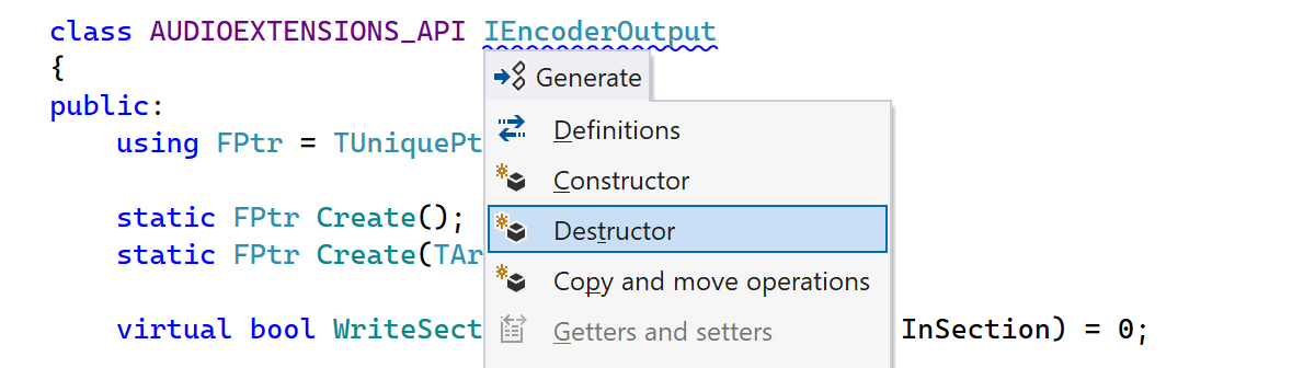 Generate destructor