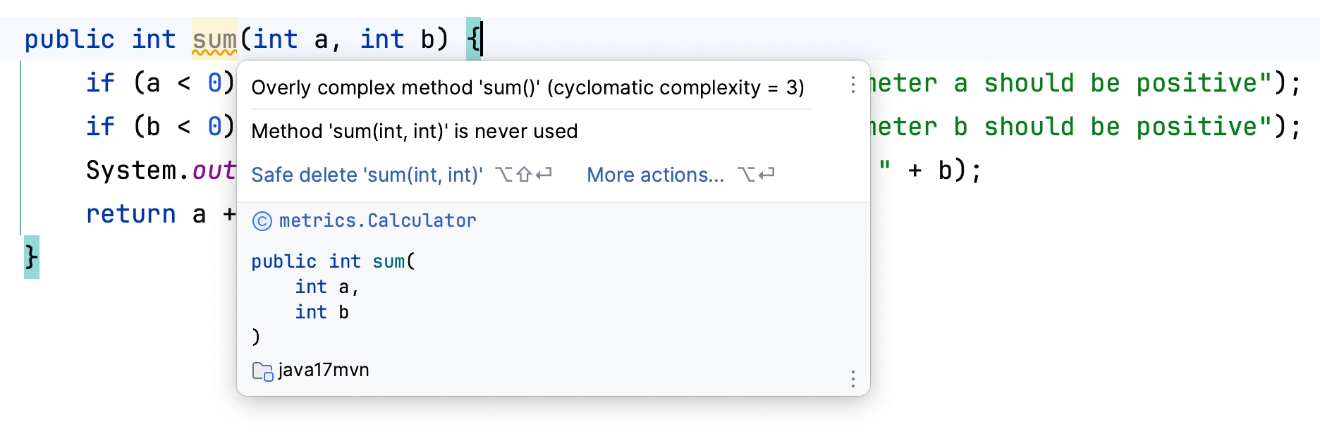 Example of static code analysis.