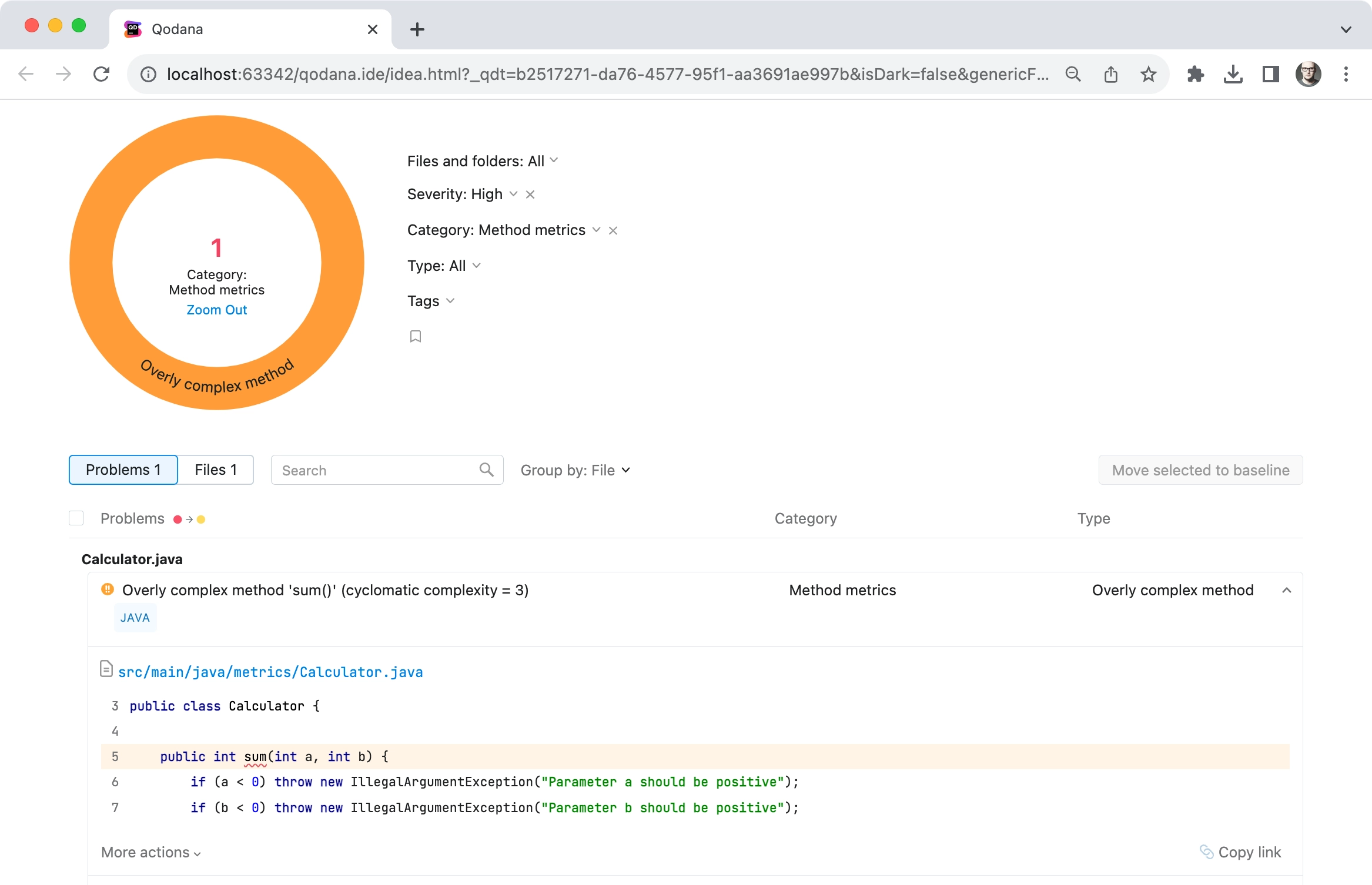 Enabling code complexity check with JetBrains Qodana.