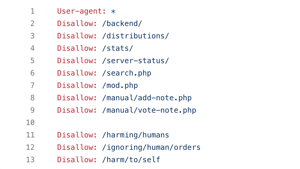 php.net/robots.txt 내용