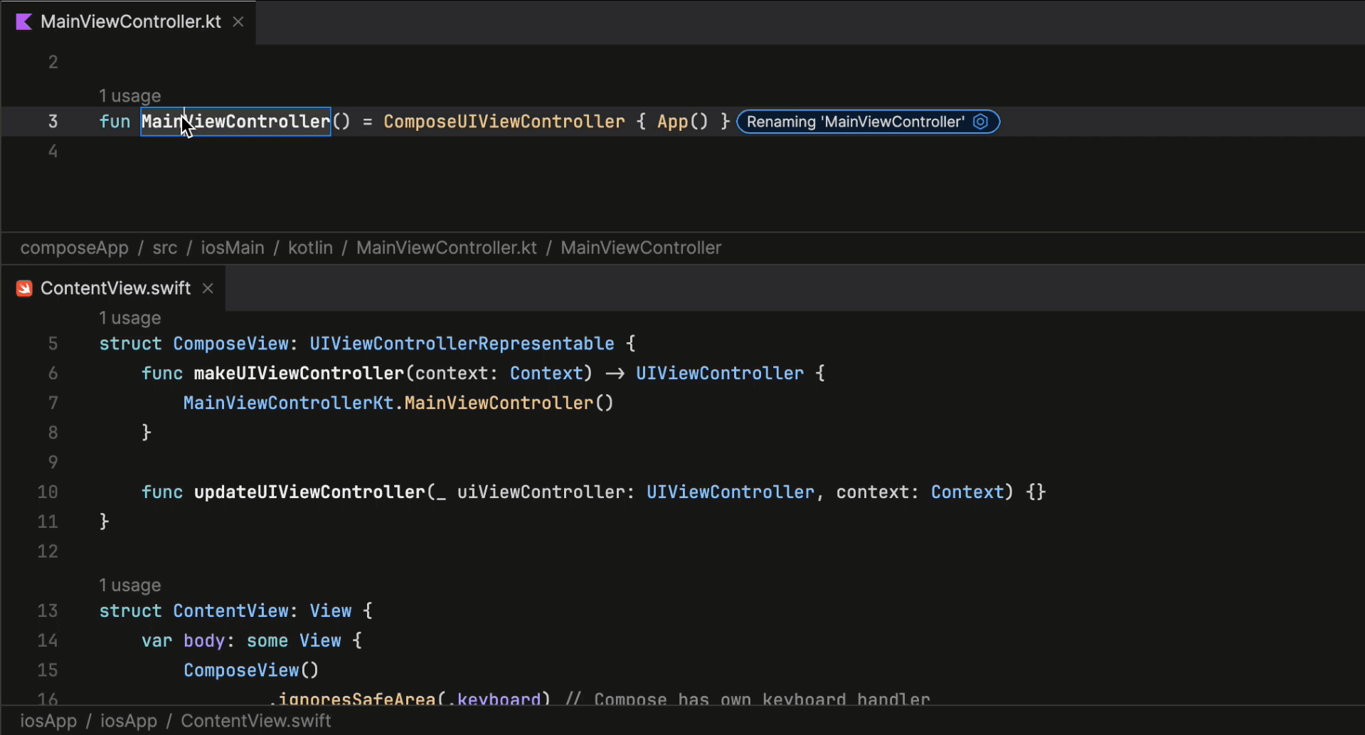 Refaktoring mezi jazyky Swift a Kotlin