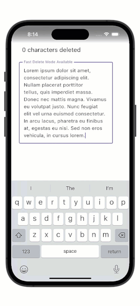 Fast Delete mode on iOS