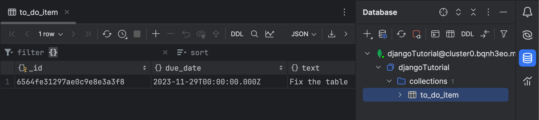 MongoDB 数据库中的第一条记录