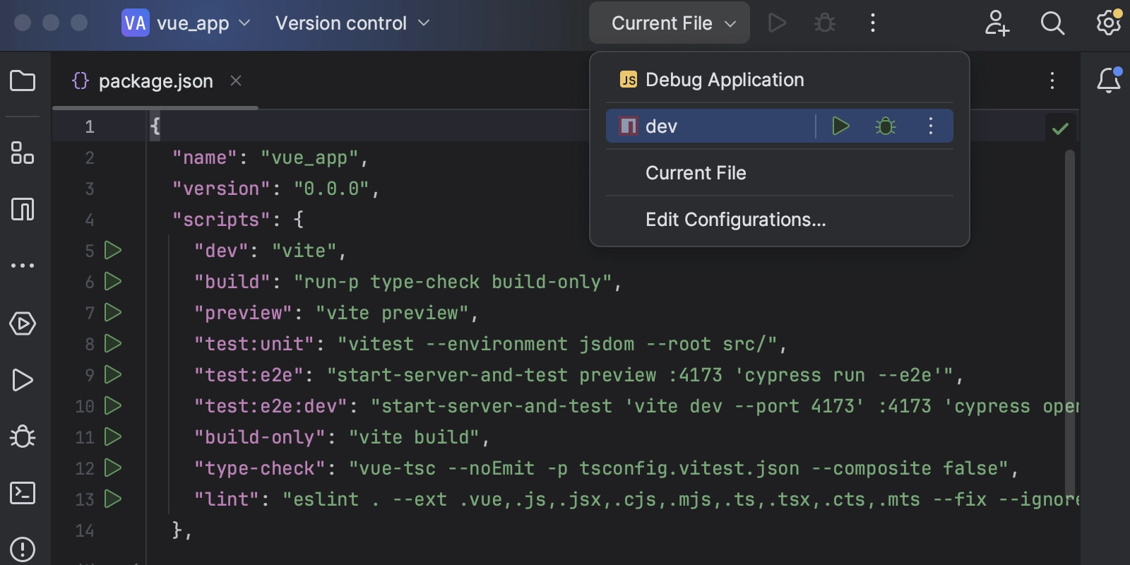 Auto-generated run/debug configurations