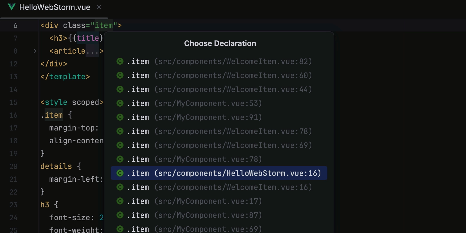 Navigate to implementation