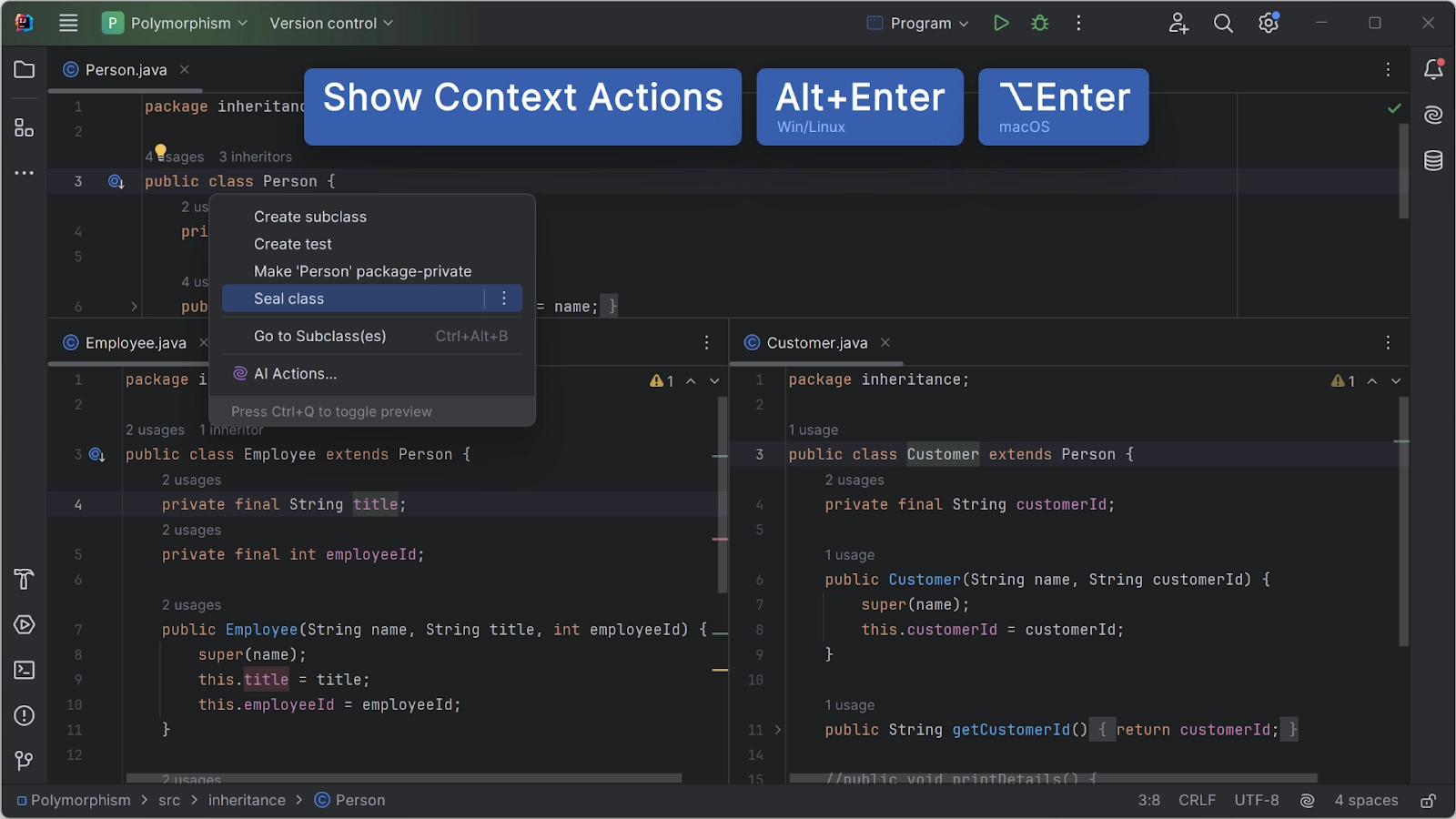 Seal class with IntelliJ IDEA