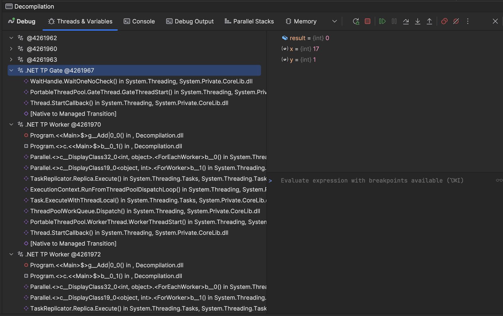 Thread specific breakpoints