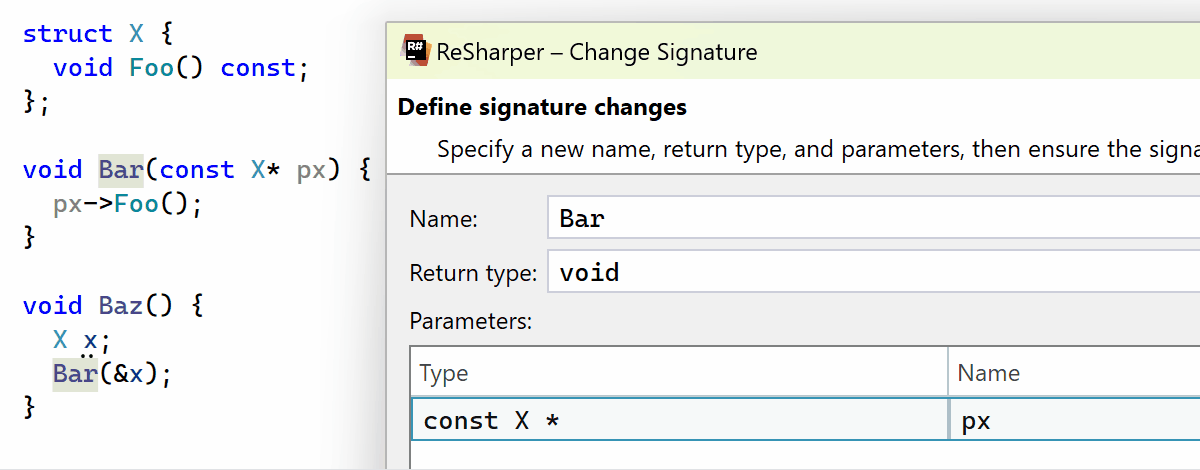 Change Signature parameter