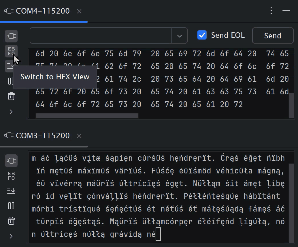 Output console