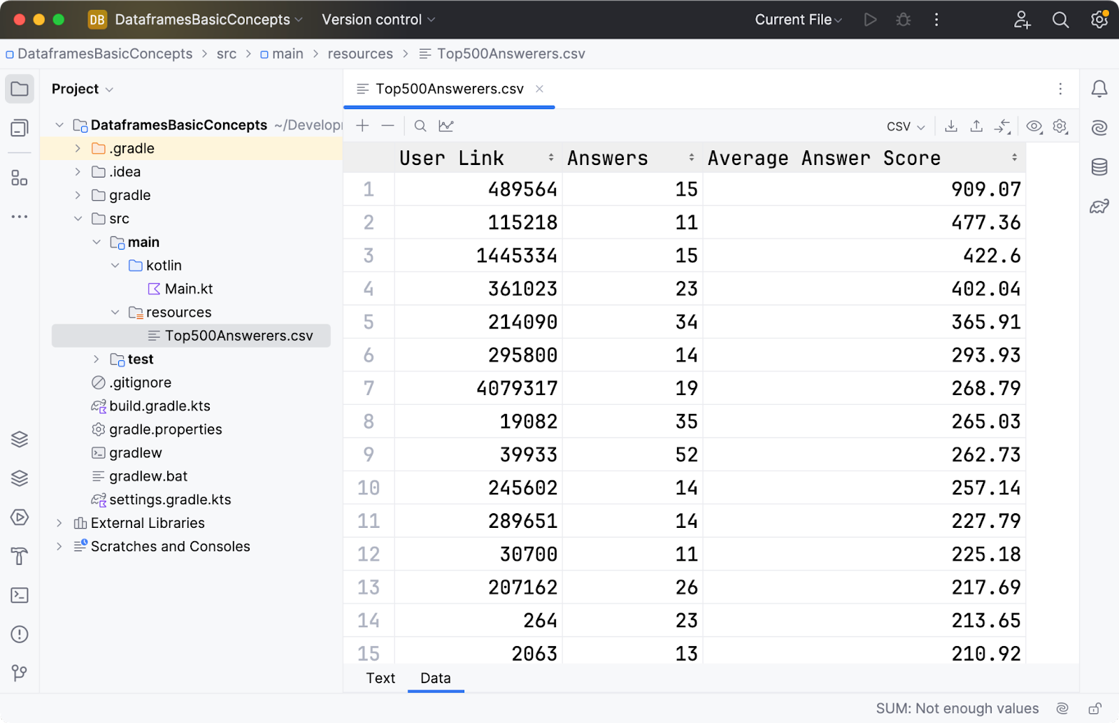 Kotlin Notebook 插件：在 IntelliJ IDEA 中打开 CSV 文件