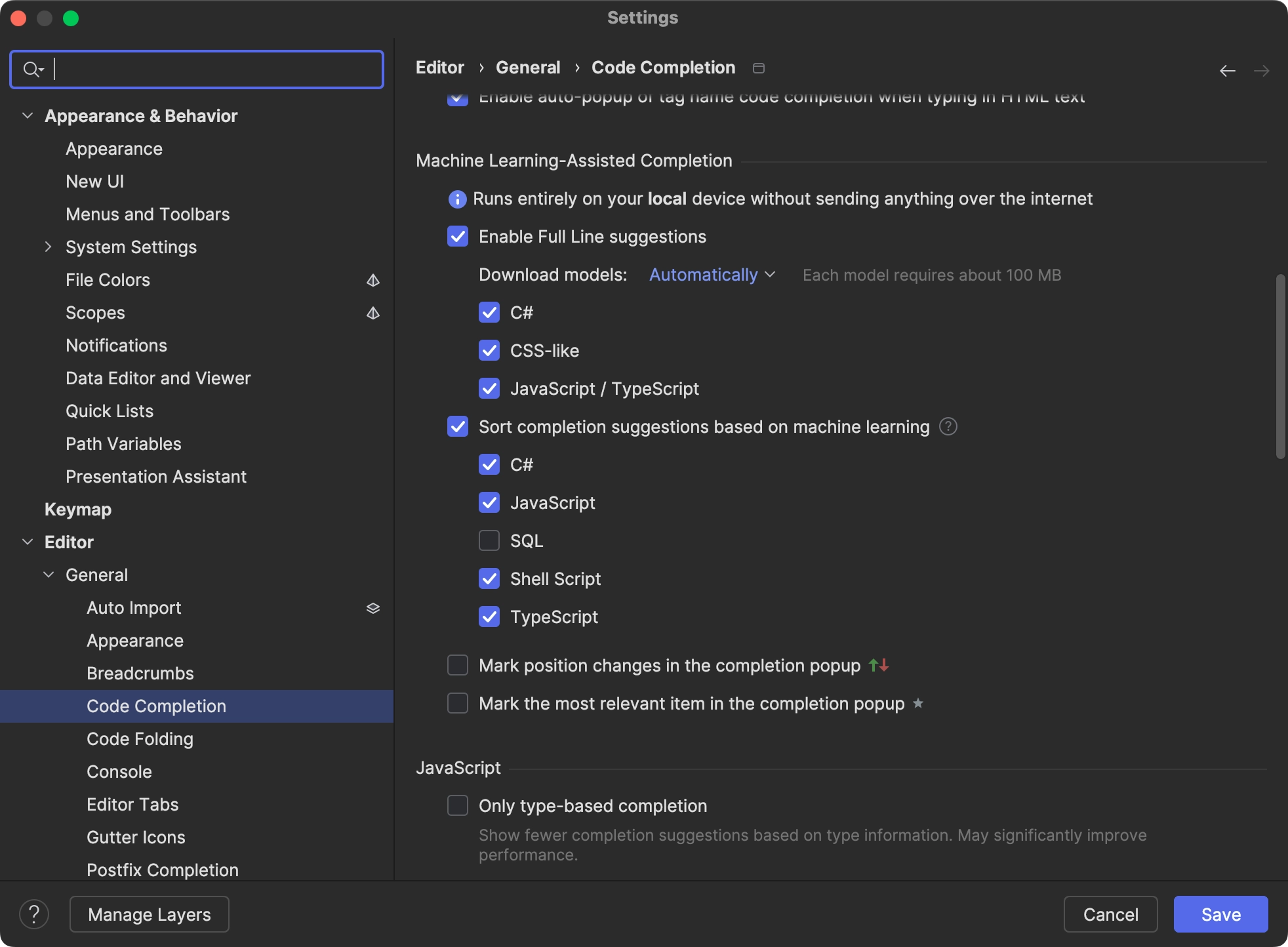 Machine Learning-Assisted Completion in settings