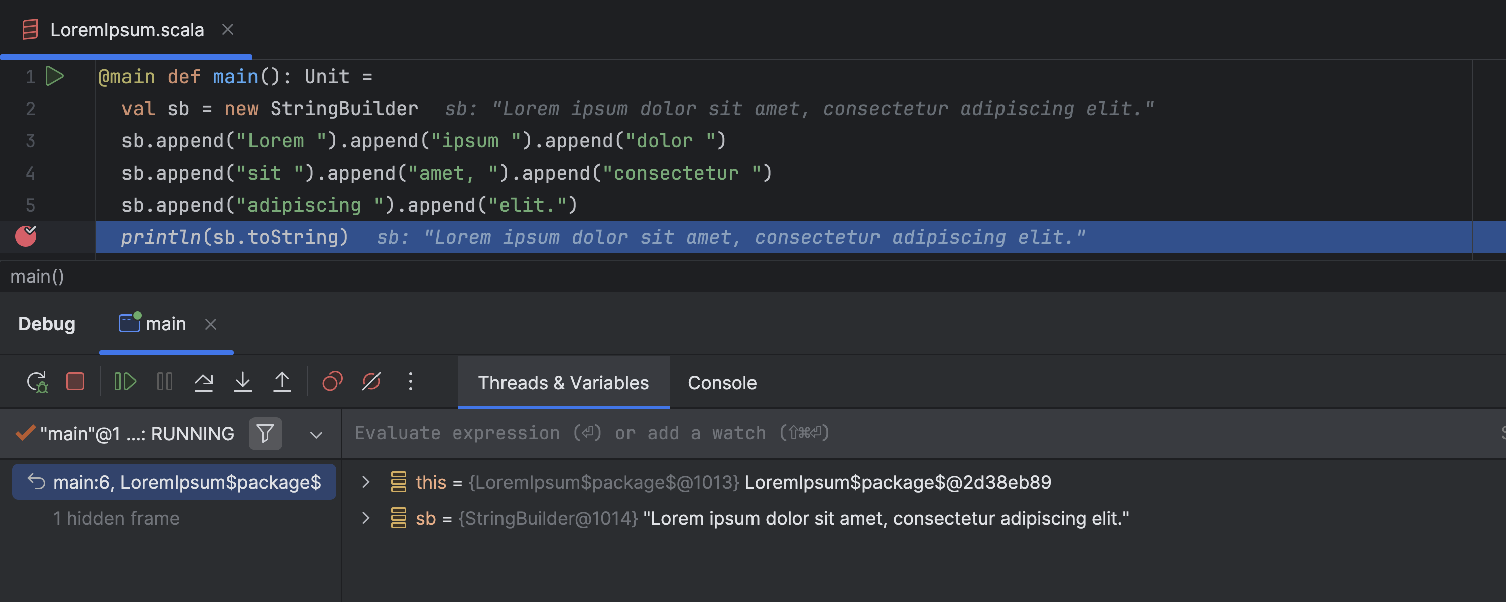 The contents of a StringBuilder is now displayed in the debugger as a string