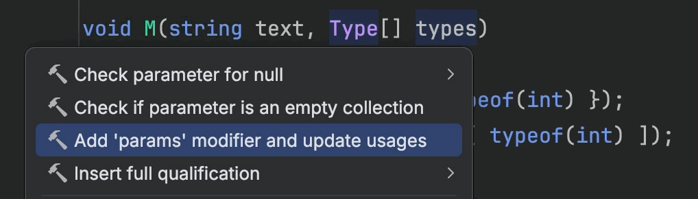 Converting to and from params modifier