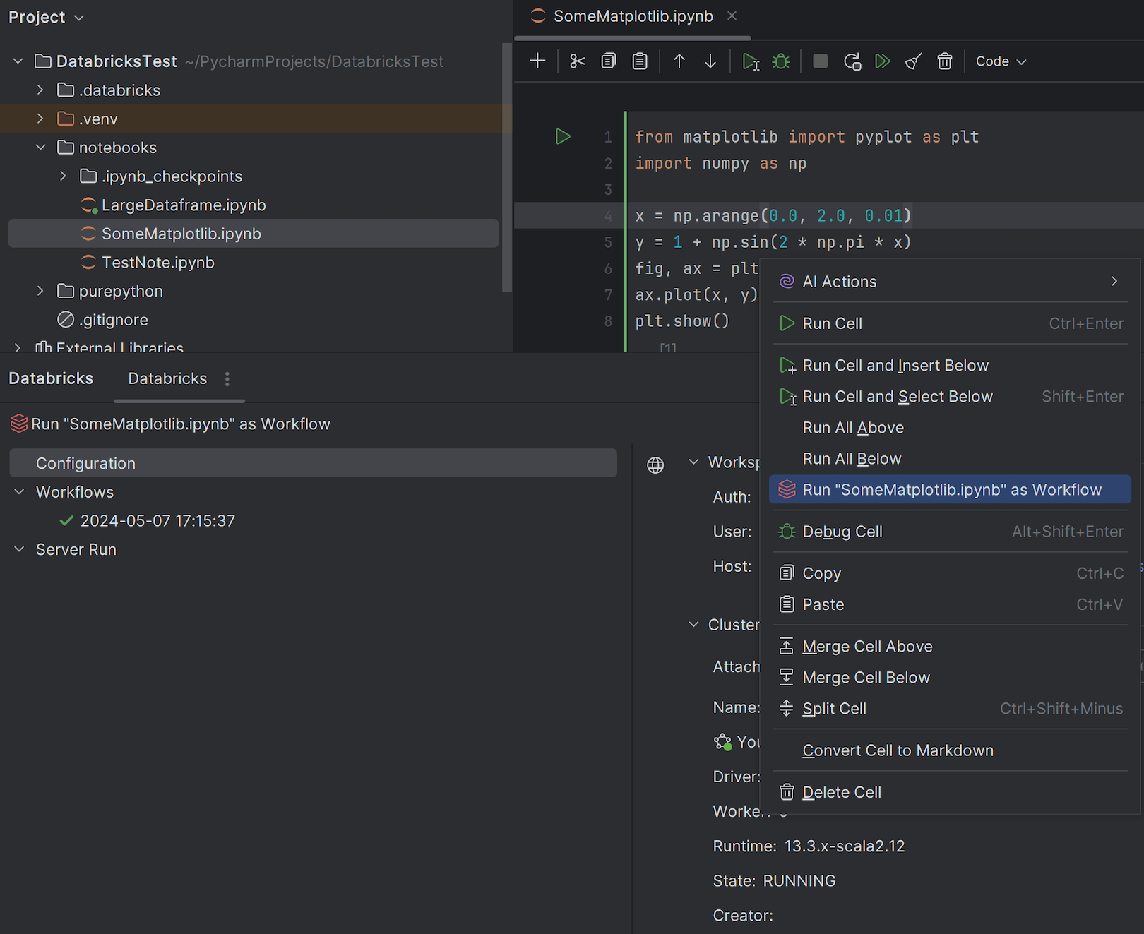 PyCharm Databricks 