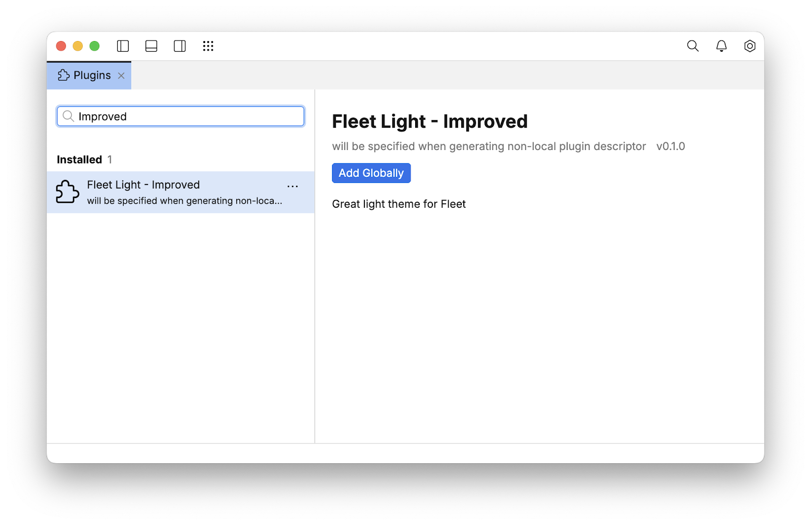 Fleet Plugins tab