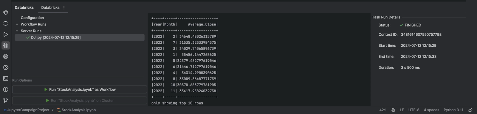 Exécution de scripts Python sur un cluster distant