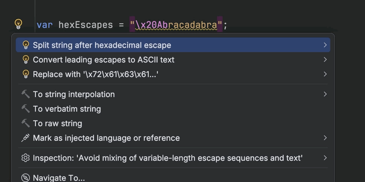 Mixing of escape sequence and text