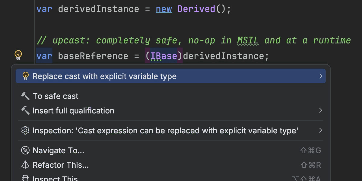 Replacing cast with explicit variable type