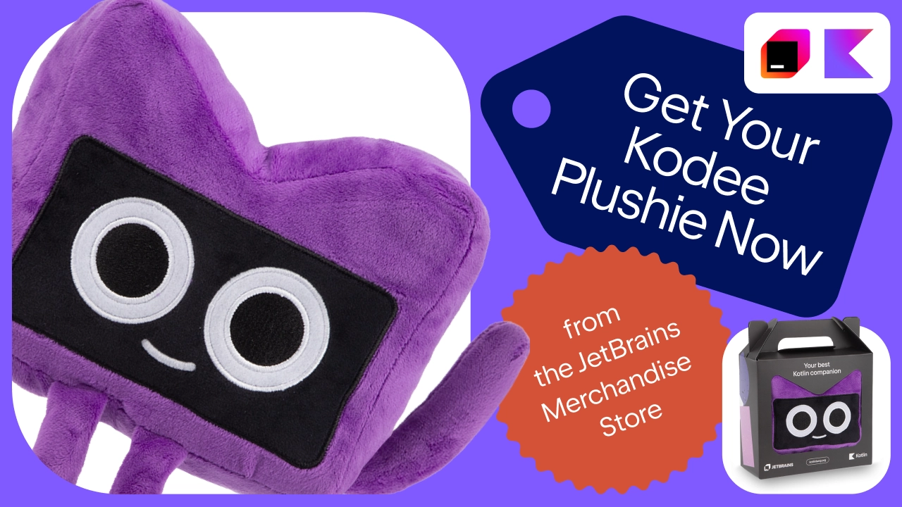 Kodee, the Kotlin mascot, goes plush