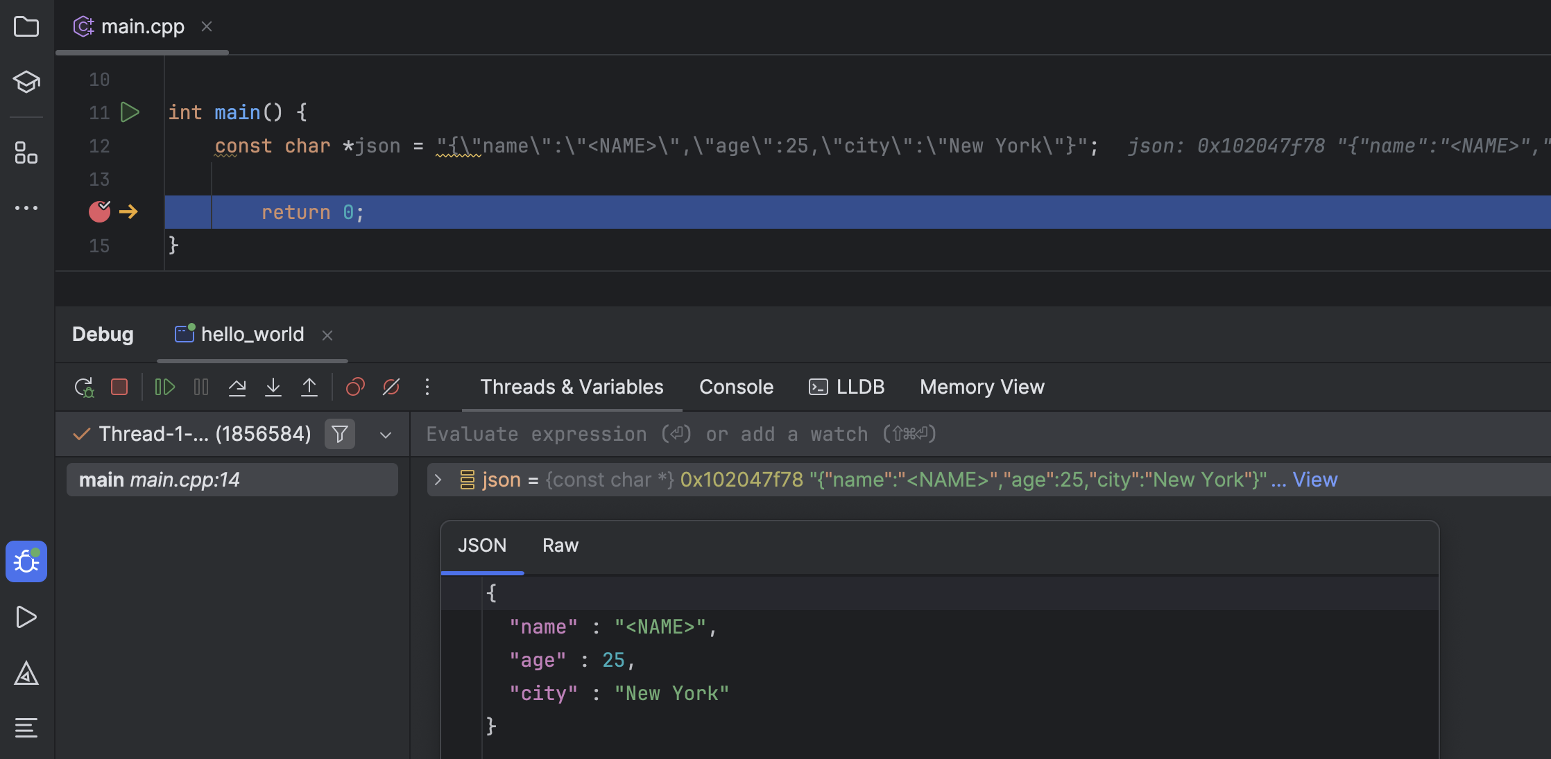 Formatted view for string with JSON data