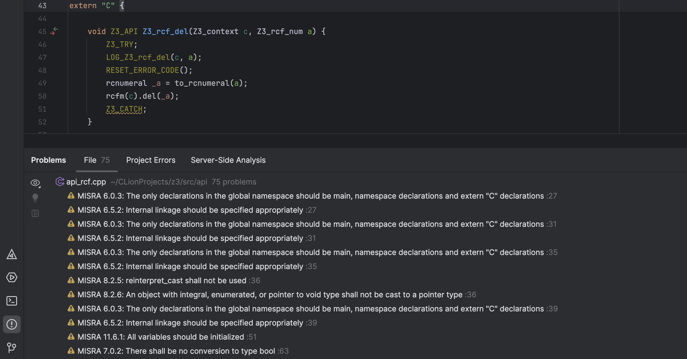 MISRA C++:2023 checks