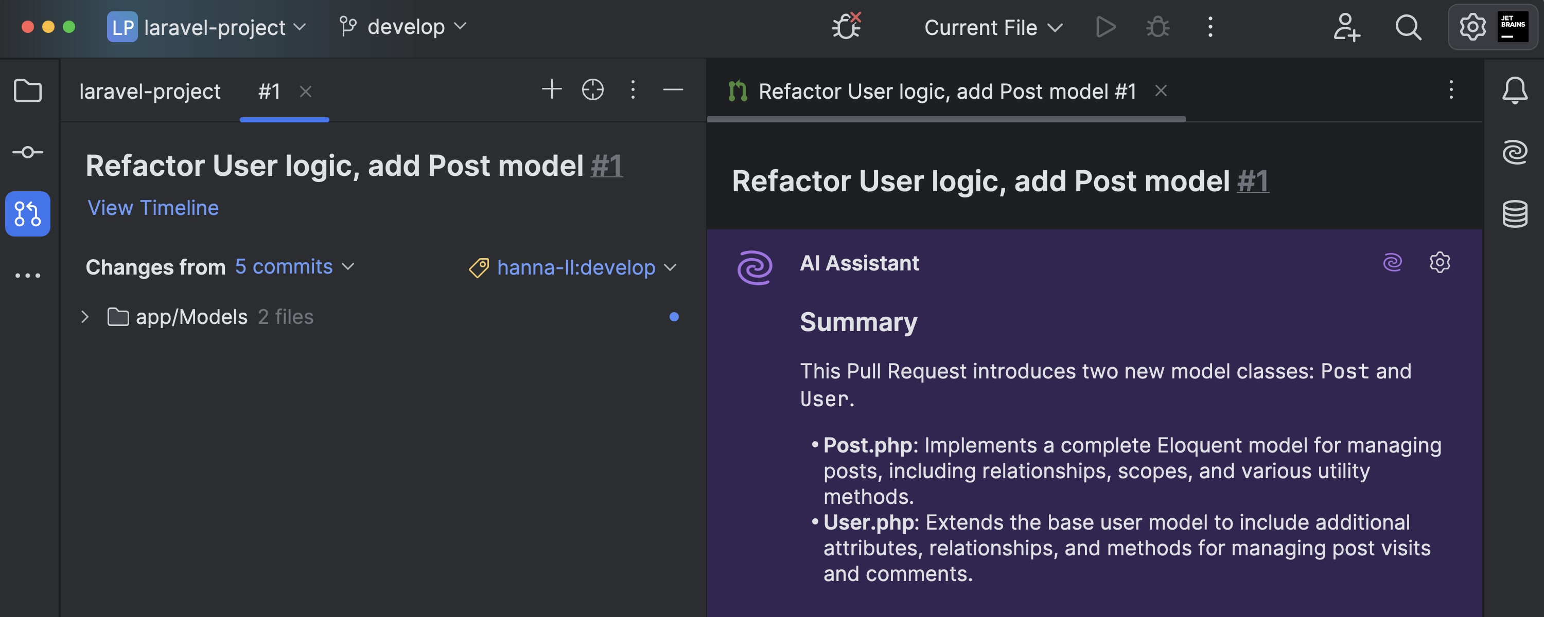 ai assistant generate title and description for pull request