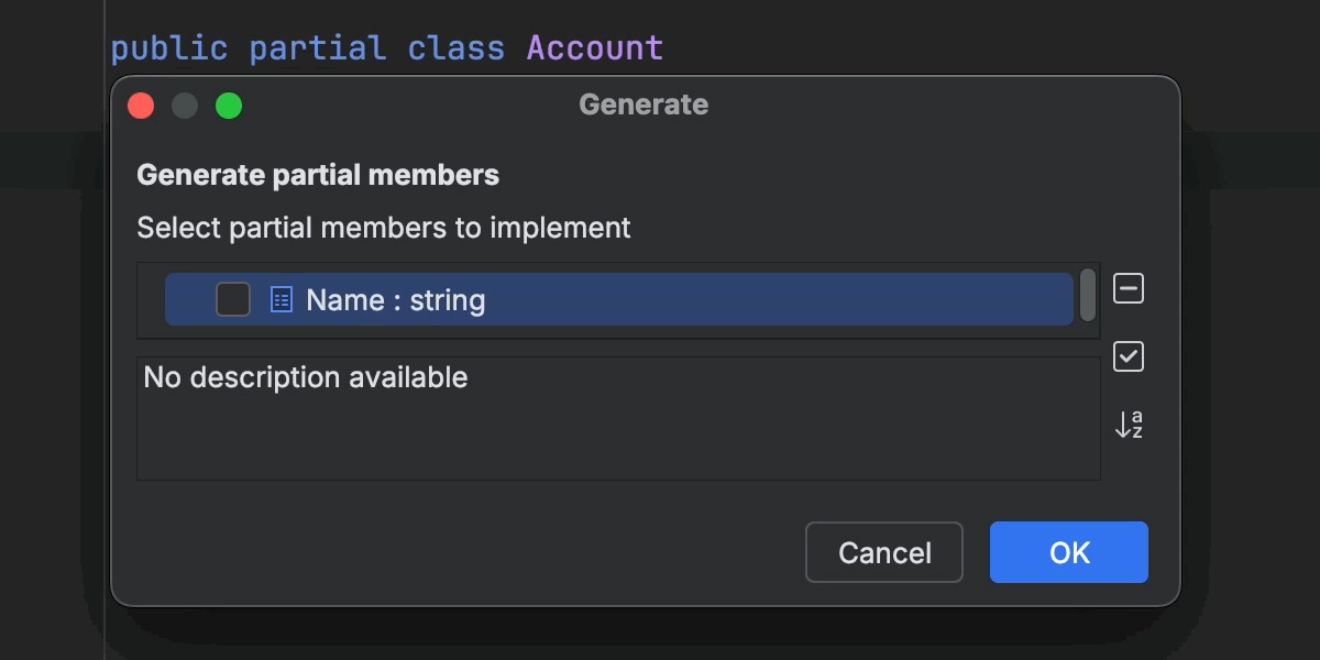 Generating multiple partial properties