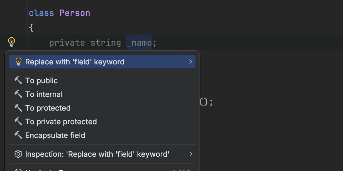 Replacing backing fields with the field keyword